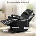 thumbnail image 6 of THLAND Lie-flat Genuine Leather Power Lift Chair Infinite Position Ergonomic Recliner Black, 6 of 7
