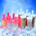 thumbnail image 4 of 6 Cells DIY Ice Cream Maker Lolly Mould Plastic Round Shape Popsicle Make Molds, 4 of 5
