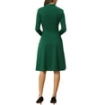 thumbnail image 3 of INSPIRE CHIC Women's Wear to Work Tie Neck Knit Long Sleeve Midi Dress L Green, 3 of 5