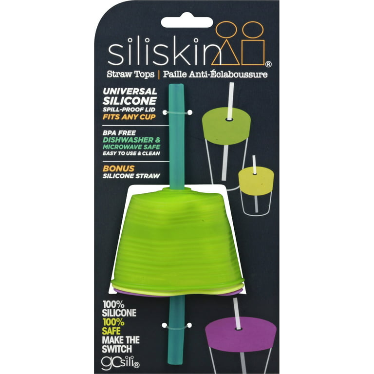 Siliskin Straw Top with Straw, Fresh/Haze/Graze Multipack, 3 Ct