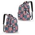 thumbnail image 2 of SEANATIVE Children's Backpack Stylish School Bag Book Bag with Laptop Compartment, Front Pocket & Side Pockets, for Kindergarten Elementary Middle School, Stars and Stripes Pattern, 2 of 7