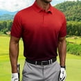 thumbnail image 5 of Wrtxtat Golf Shirts for Men Summer Short Sleeve Tees for Outdoor Activities Business Activewear Sports Pullvoer Shirts Ghradient Color Tshirts Big and Tall Red XXXXXL, 5 of 5