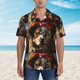 thumbnail image 2 of Pofeuu Flower Crown Dog Print Hawaiian Shirt for Men Sleeves Casual Button Down Summer Beach Dress Shirts T-Shirts,3X-Large, 2 of 7