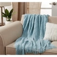 thumbnail image 2 of Fennco Styles Diamond Pleats Knit Modern Tassel 50 x 60 Inch Throw, 2 of 7