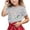 Grey, variant on XEGLSBU Girls Tshirts Children's Casual Short Sleeved T Shirt Alphabet Printed Round Neck T Shirt White Size 6-7 Years