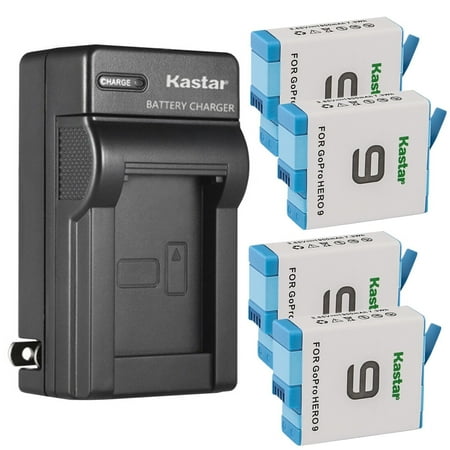 Kastar 4-Pack 3.85V 1900mAh Battery and AC Wall Charger Replacement for GoPro HERO9 HERO 9 GoPro ADDBD-001 Battery GoPro HERO9 Black Edition HERO 9 Black Edition Go Pro 9 Edititon Action Camera