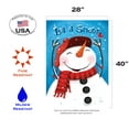 thumbnail image 2 of Toland Home Garden Smiling Snowman Winter Flag Double Sided 28x40 Inch, 2 of 5