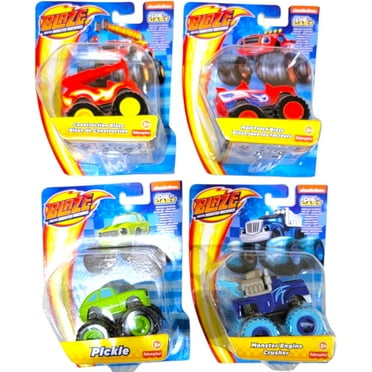 Fisher-Price Nickelodeon Blaze & The Monster Machines Blaze Set of 4 Diecast Vehicles with Blaze Pickle Crusher