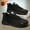 Black, variant on Warm-Keeping British-Style Fashionable Casual Shoes | Upper, Rubber Sole, Fabric Inner, Slip-On Closure, Solid Color, Low Top