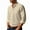 Khaki, variant on Mawalde Men Cotton Linen Shirt Long Sleeve Collarless Casual Button Down Shirt Breathable Beach Tops Khaki M