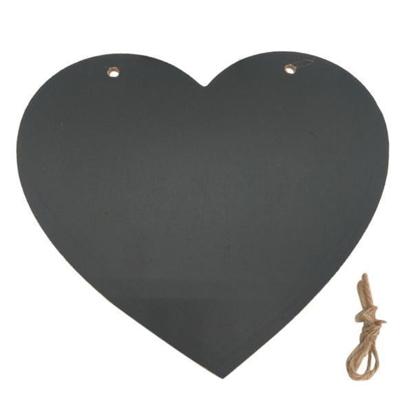 2-3 del paquete Pizarra colgante con forma de corazón de madera Tablero de tiza 2 piezas Gloria Pizarra colgante para manualidades