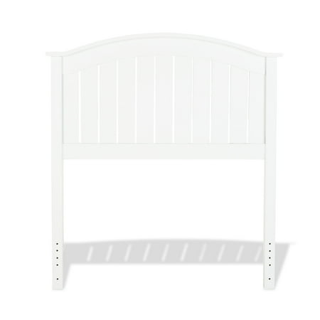 - Finley Wood Headboard with Curved Rail and Slatted Grill, Twin, White