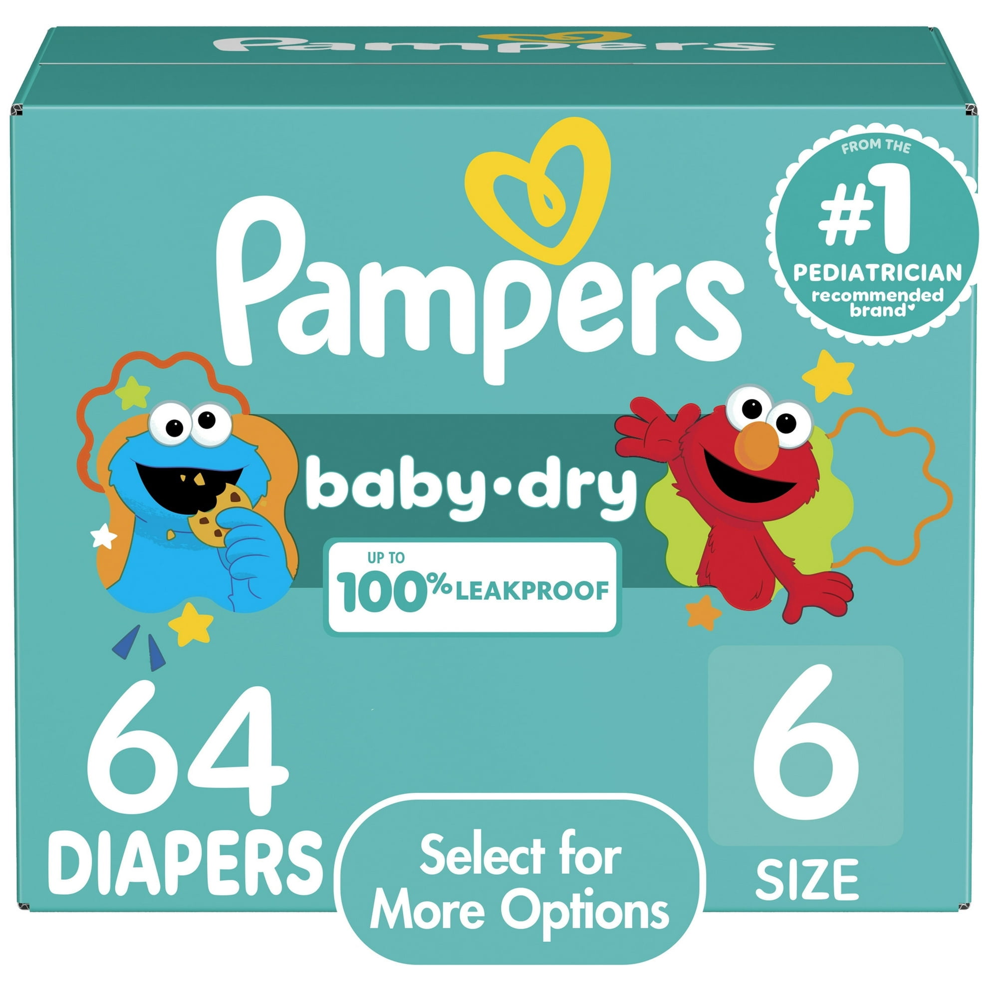 Baby Dry Baby Diapers Size 6, 64 Count (Select for More Options)