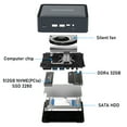 thumbnail image 6 of Auusda H56 Mini PC Windows 11 Pro AMD R5 5600H Desktop Computer, 32GB RAM+512GB SSD, HDMI/DP/Type-C(4K60Hz)Outputs, 6 of 7