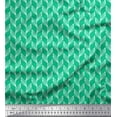 thumbnail image 1 of Soimoi Vert Voile de Coton Rayé & Feuilles Tissu Imprimé 1 Yard 56 Inch Wide, 1 of 2
