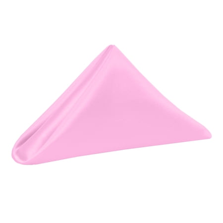 Ultimate Textile (1 Dozen) Satin 17 x 17-Inch Napkins Peppermint Pink