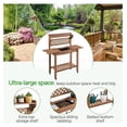 thumbnail image 4 of Potting Table Outdoor Garden Horticulture Wooden Workstation es w/Sliding /Removable Sink/,Brown, 4 of 5