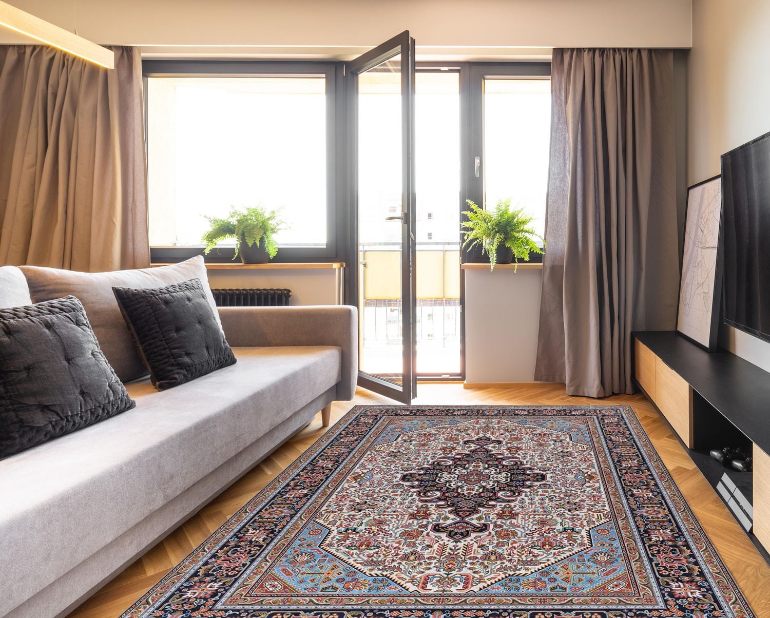 Emerald Martin Red & Navy 6'7" x 9'7" Area Rug