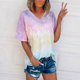 thumbnail image 5 of Blusas de Manga Corta Casuales para las Mujeres con Cuello en V, Top de Poliéster de Moda de Verano para el Uso Diario, 5 of 6