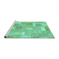 thumbnail image 2 of Ahgly Company Machine Washable Indoor Rectangle Patchwork Turquoise Blue Transitional Area Rugs, 5' x 7', 2 of 4