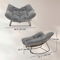 thumbnail image 3 of Outsunny Indoor Outdoor Papasan Rocking Chair with Cushion, Grey, 3 of 10