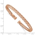 thumbnail image 3 of White Sterling Silver bracelet Bangle Rose-plated Polished & Textured, 3 of 3