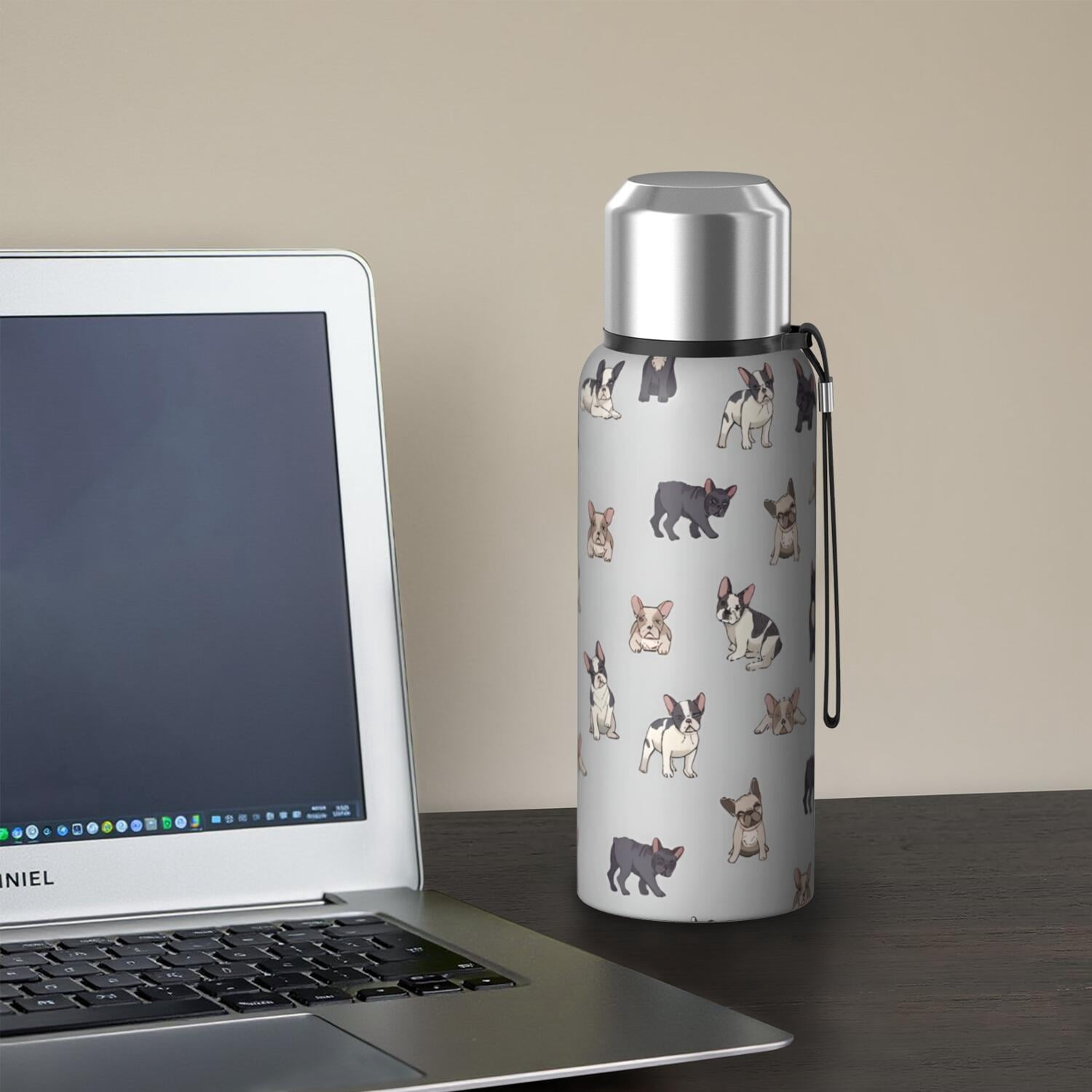 20 Oz Boston Terrier Coffee Tumbler Double Wall Insulated Stainless Steel Water Bottle | Metal Reusable Thermoses Flask with Cup Cap | Leak & Sweat Proof with Anti-Dust Lid