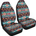 thumbnail image 3 of XYZCANDO Car Seat Covers Anti-Scratch Front Seat Cover Front Seat Covers for Cars Thin Easy Clean Auto Van, Southwestern Style Running Horse Geometric Pattern, 3 of 10