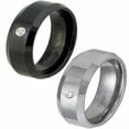thumbnail image 1 of AAB Style RTS-29T Magnifique Anneau de Tungstène avec Zircone Cubique - Tungstène, 1 of 1