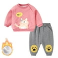 thumbnail image 2 of Esaierr Toddler Infant Boys Girls fleece Tracksuits Jogger Pants Set Spring Fall Baby Clothing Sweatshirt Set Pullover Casual Sweatsuit + Sweatpants Kid Fall Winter Sweat Suits ,Size 6M-3Y, 2 of 8