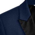 thumbnail image 6 of LODIENY Men Double Breasted Blazer Slim Fit Contrast Lapel Collar Elegant Fashion Suit Jackets with Pockets for Dress Wedding Business Navy S, 6 of 7