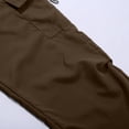 thumbnail image 5 of Hpapadks Pants for Women Summer Vintage Street Style Solid Multi Pockets Loose Fit Cargo Parachute Pant Slacks for Women Brown M, 5 of 7