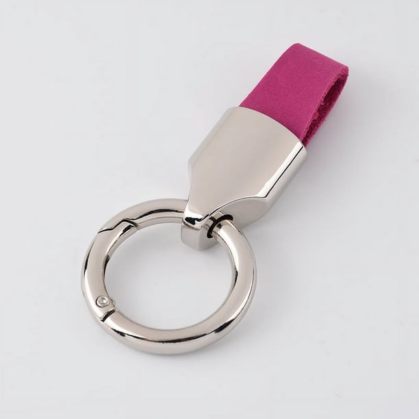 LLavero de coche de piel de vaca esmerilada, sencillo, ligero, de lujo, para colgar en la cintura, llavero de cuero para mujer, pequeño colgante antipérdida