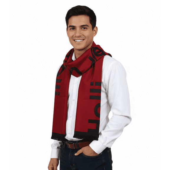 Roberto Cavalli ESZ061 02000 Red Wool Blend Signature Mens Scarf for mens