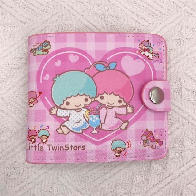 Monedero Kuromi Melody creativo de cuero Pu con botón Sanrio cartera plegable tarjetero cartera multifuncional
