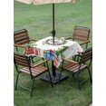 thumbnail image 3 of Outdoor Tablecloth with Umbrella Hole and Zipper, Merry Christmas Square Table Cloth 60x60 Inch Waterproof Tablecloth, Winter Cactus Xmas Star Pine Branches Picnic Table Cover for Patio Camping, 3 of 7