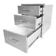 thumbnail image 5 of Danolapsi 18" W x 23" H x 23" D Outdoor Kitchen Drawers, Stainless Steel Outdoor Kitchen Drawers, 3-Layer Flush Mount BBQ Drawers for BBQ Island, Grill Station, 5 of 7