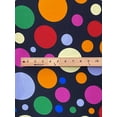 thumbnail image 3 of Multi Color/size Dots Satin Print, Non- Stretch, 60" wide, Sells by the yard from Sal Tex Fabrics, Black Back, 3 of 3