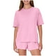 thumbnail image 2 of Pijama informal holgado de poliéster para mujer, de color liso, con cuello redondo y manga corta., 2 of 7