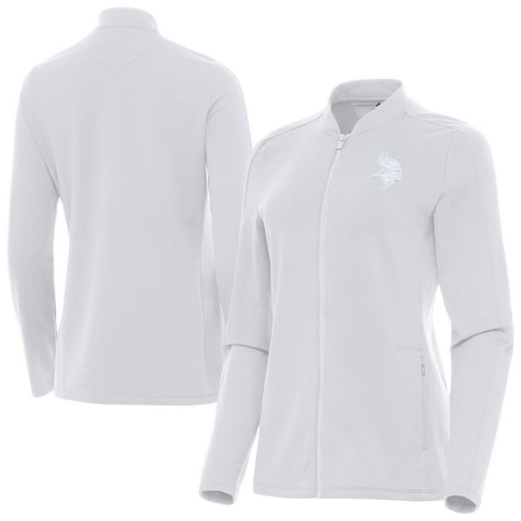 Women's Antigua  White Minnesota Vikings Continual Full-Zip Jacket