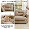 thumbnail image 6 of HUTWIFE 140" L-Shape Solid Print Chenille Modular and Deep Seat Sectional Sofas with Movable Ottoman, Beige, 6 of 7