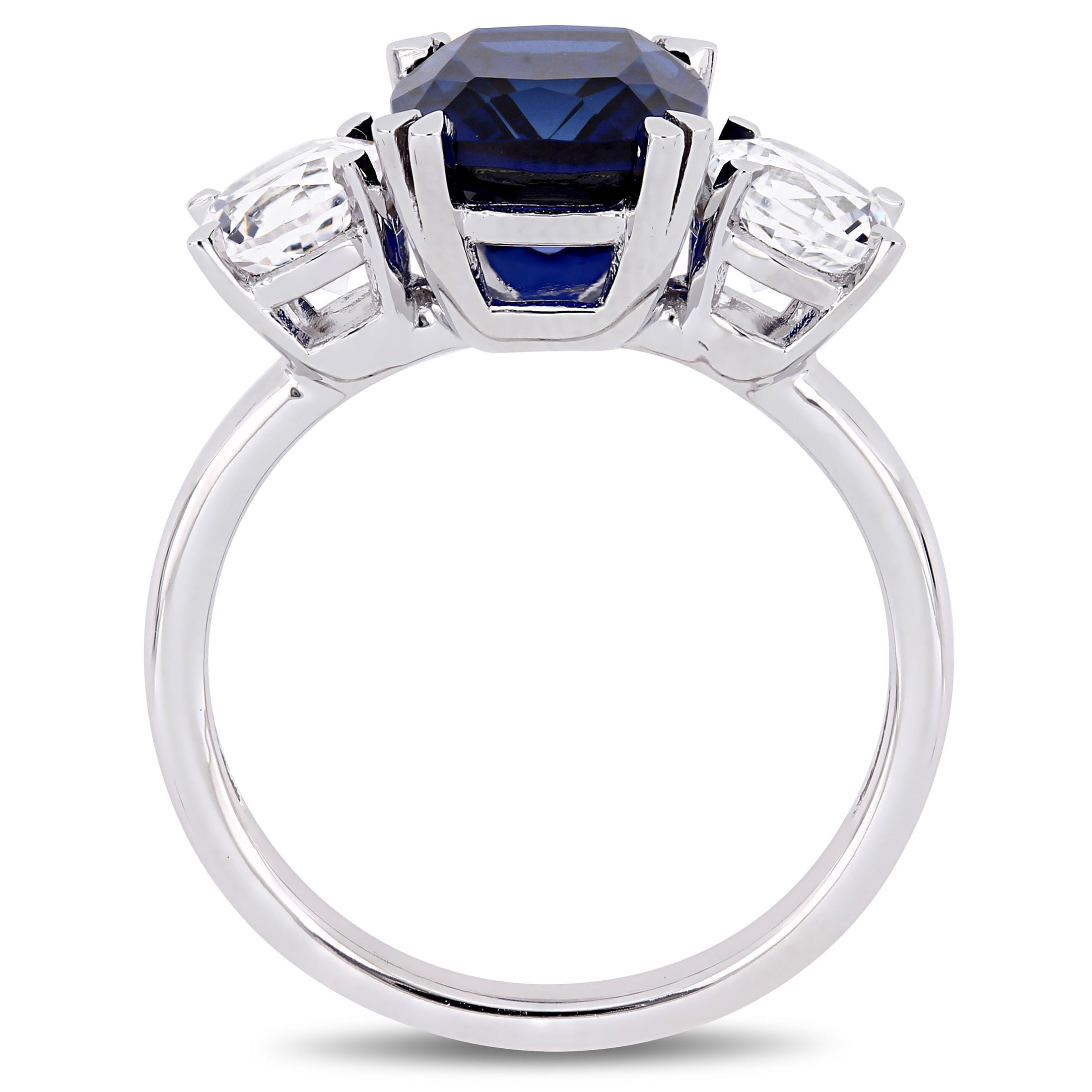 Everly Women's Created Sapphire 10K White Gold Engagement Ring