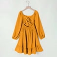 thumbnail image 5 of Eltusu Girls Casual Dresses, Crewneck Princess Long Sleeve Midi Dress Kids Clothes Orange Size 8-9T, 5 of 5
