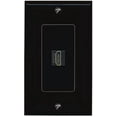 thumbnail image 1 of Placa de pared HDMI DecorZ, 1 puerto, 1 banda, negro/negro, hembra a hembra, 1 of 4