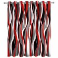 thumbnail image 2 of Outdoor Curtains for Patio Waterproof, Red Stripe Windproof Pravicy Outside Porch Blackout Curtain, Grey White Ombre Geometric Modern Abstract Sun Blocking Curtains for Cabana 2 Panels 54"x95", 2 of 9