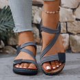 thumbnail image 6 of IWRICH Orthopedic Wedge Sandals for Women Dressy Summer Comfortable Walking Wide Width Sandals Arch Support Ankle Strap Sport Open Toe Platform Footwear Navy 9.5, 6 of 9