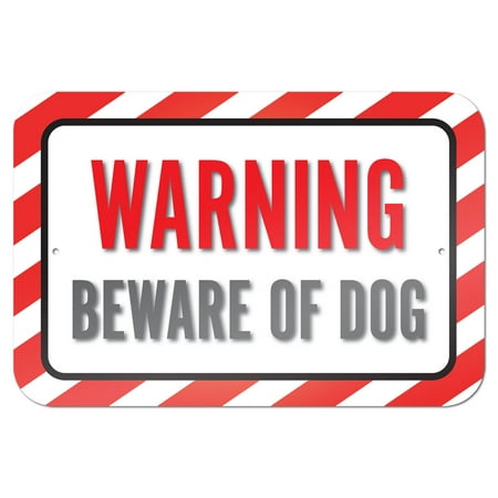 Warning Beware Of Dog 9" x 6" Metal Sign - No. 1 - Walmart.com