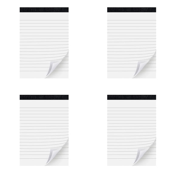 VKLU 3x5 Small Notepads 4 Pack, Mini Pocket Notebooks with Top Binding, Lined Memo Pads for Professional Office Use, Business Meetings and Home Organization, White Paper 30 Sheets