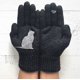 thumbnail image 2 of 2 pares de guantes de punto de lana con estampado de pájaros y gatos, resistentes al frío y al calor para otoño e invierno (rosa), 2 of 5