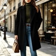 thumbnail image 4 of Staron Winter Coats for Women Wool Blend Pea Coat Collared Long Sleeve Button Down Casual Loose Fall Jacket Black XXL, 4 of 7